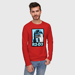 Лонгслив хлопковый мужской R2-D2 цвета красный — фото 2