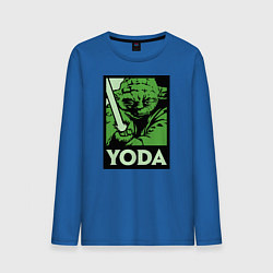 Лонгслив хлопковый мужской Yoda, цвет: синий