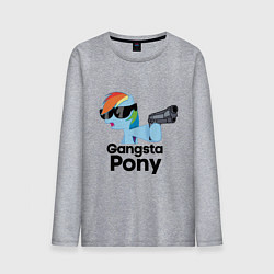 Лонгслив хлопковый мужской Gangsta pony, цвет: меланж