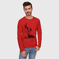 Лонгслив хлопковый мужской Черный Аста Черный Клевер, цвет: красный — фото 2