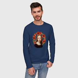 Лонгслив хлопковый мужской Renaissance Maiden, цвет: тёмно-синий — фото 2