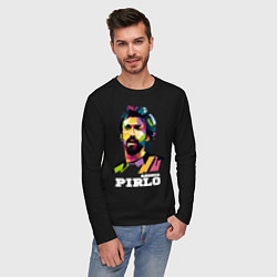 Лонгслив хлопковый мужской Андреа Пирло ФК Ювентус, цвет: черный — фото 2