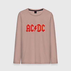 Лонгслив хлопковый мужской ACDC, цвет: пыльно-розовый