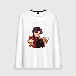 Лонгслив хлопковый мужской Evangelion Misato Katsuragi, цвет: белый