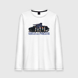 Лонгслив хлопковый мужской Girls und Panzer Oarai, цвет: белый