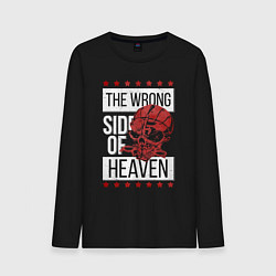 Лонгслив хлопковый мужской The wrong side of hell, цвет: черный