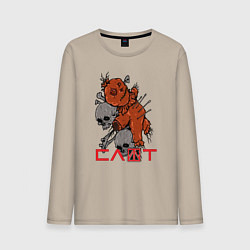 Лонгслив хлопковый мужской Слот Кукла вуду, цвет: миндальный
