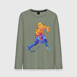 Лонгслив хлопковый мужской Хоккеист, цвет: авокадо