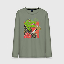 Лонгслив хлопковый мужской Caiman and Jiaozi, цвет: авокадо