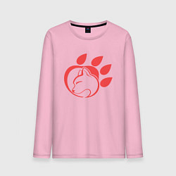 Лонгслив хлопковый мужской Кошечка, цвет: светло-розовый