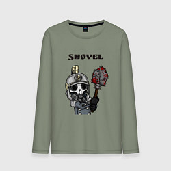 Лонгслив хлопковый мужской Shovel, цвет: авокадо