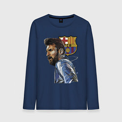 Лонгслив хлопковый мужской Lionel Messi Barcelona Argentina Striker, цвет: тёмно-синий