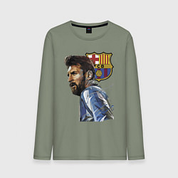 Лонгслив хлопковый мужской Lionel Messi Barcelona Argentina Striker, цвет: авокадо