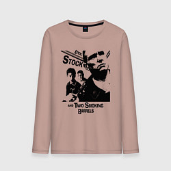 Лонгслив хлопковый мужской Карты, деньги, два ствола, цвет: пыльно-розовый
