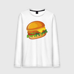 Лонгслив хлопковый мужской My Burger, цвет: белый