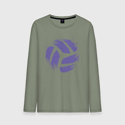Лонгслив хлопковый мужской Мяч - Волейбол, цвет: авокадо