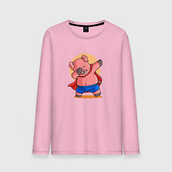 Мужской лонгслив Свинка супермен даббинг