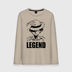 Лонгслив хлопковый мужской Луффи Легенда One Piece, цвет: миндальный