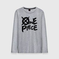 Лонгслив хлопковый мужской One Piece Большой куш лого, цвет: меланж
