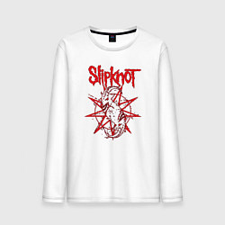 Лонгслив хлопковый мужской Slipknot Slip Goats Art, цвет: белый