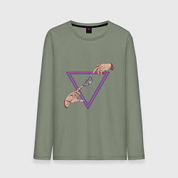 Лонгслив хлопковый мужской Идеальное прикосновение, цвет: авокадо