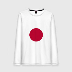 Лонгслив хлопковый мужской Япония Японский флаг, цвет: белый