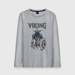 Лонгслив хлопковый мужской Викинг Viking Воин Z, цвет: меланж