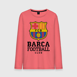 Лонгслив хлопковый мужской Barcelona Football Club, цвет: коралловый