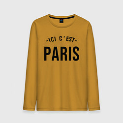 Лонгслив хлопковый мужской PARIS SAINT-GERMAIN цвета горчичный — фото 1