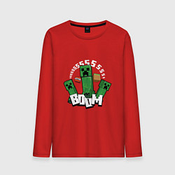 Лонгслив хлопковый мужской Криперы Creepers и Динамит, цвет: красный