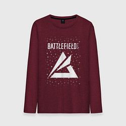 Лонгслив хлопковый мужской Battlefield Portal - Stars цвета меланж-бордовый — фото 1