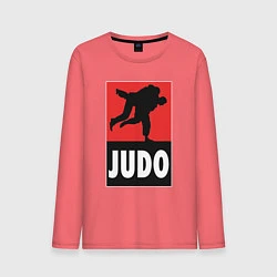 Лонгслив хлопковый мужской Judo, цвет: коралловый