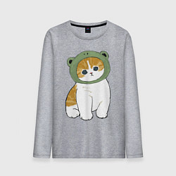 Лонгслив хлопковый мужской Котолягушонок, цвет: меланж