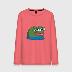 Лонгслив хлопковый мужской Pepe happy Пепе хеппи, цвет: коралловый