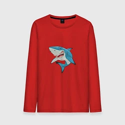 Лонгслив хлопковый мужской Акула-молот, цвет: красный