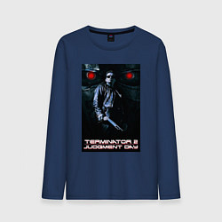 Лонгслив хлопковый мужской Terminator JD, цвет: тёмно-синий