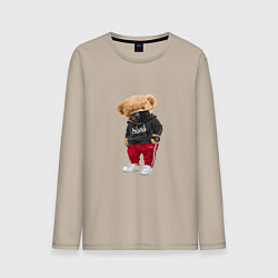 Мужской лонгслив Крутой медвежонок в спортивках