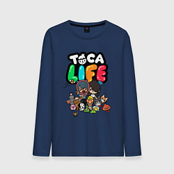 Лонгслив хлопковый мужской Toca Life, цвет: тёмно-синий