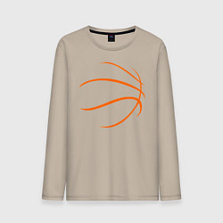 Лонгслив хлопковый мужской Баскетбольный мяч, цвет: миндальный