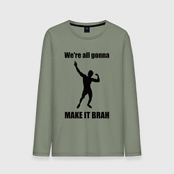 Лонгслив хлопковый мужской Zyzz Were all gonna make it, цвет: авокадо