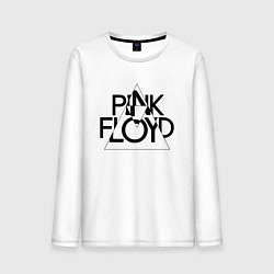 Лонгслив хлопковый мужской PINK FLOYD LOGO ПИНК ФЛОЙД, цвет: белый