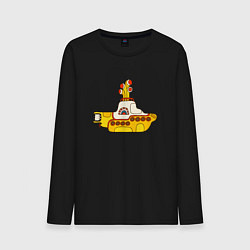 Лонгслив хлопковый мужской The Beatles Yellow Submarine в дудл стиле, цвет: черный