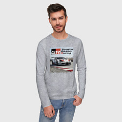 Лонгслив хлопковый мужской Toyota Gazoo Racing - легендарная спортивная коман, цвет: меланж — фото 2