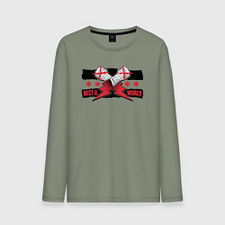 Лонгслив хлопковый мужской CM Punk AEW BITW, цвет: авокадо