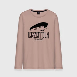 Лонгслив хлопковый мужской Дирижабль Led Zeppelin с лого участников, цвет: пыльно-розовый