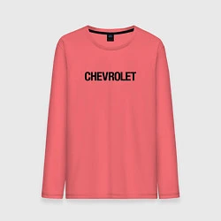 Лонгслив хлопковый мужской Chevrolet Лого Эмблема спина, цвет: коралловый