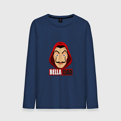 Лонгслив хлопковый мужской Белла Чао, цвет: тёмно-синий