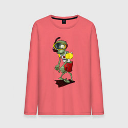 Лонгслив хлопковый мужской Water zombie, цвет: коралловый