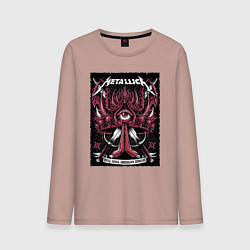 Лонгслив хлопковый мужской Metallica - Royal Arena Denmark, цвет: пыльно-розовый
