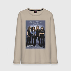 Лонгслив хлопковый мужской Ты помнишь, как всё начиналось?, цвет: миндальный